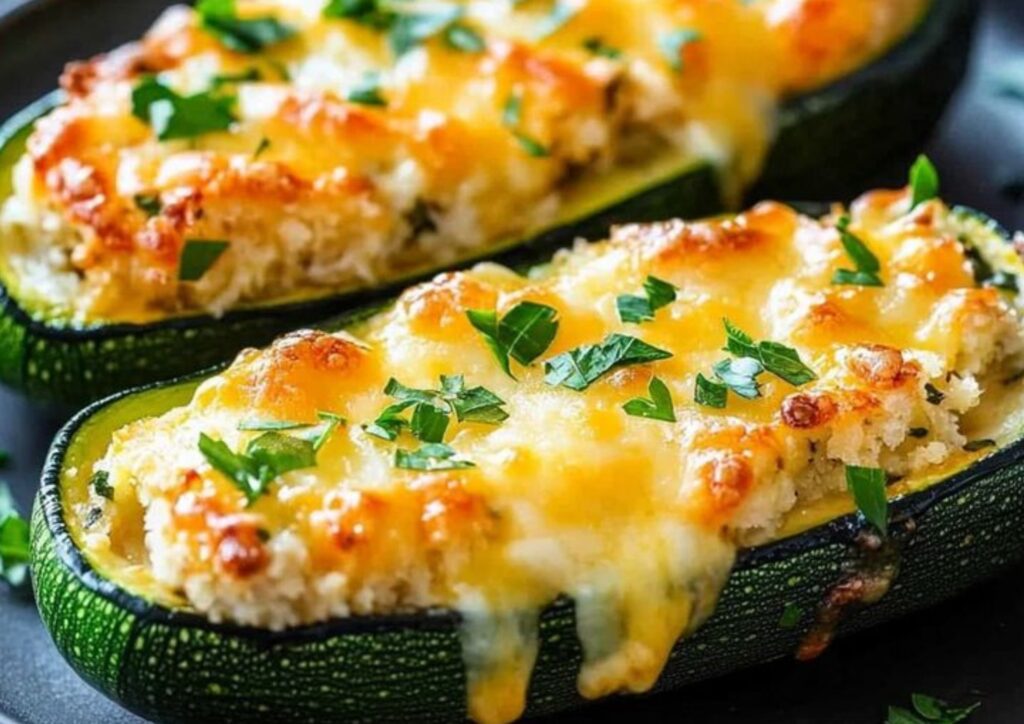 Easy baked zucchini boats with ground beef