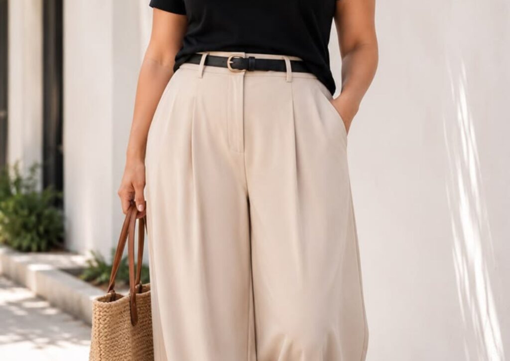 Wide-Leg Trousers and a Loose Blouse