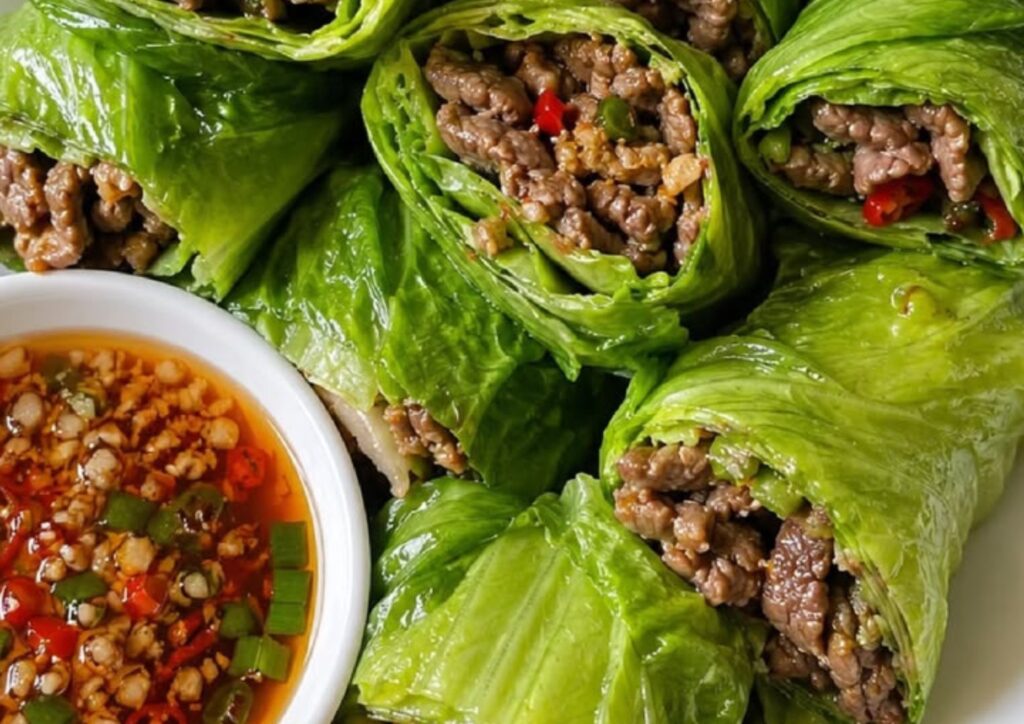 Easy beef lettuce wraps for dinner