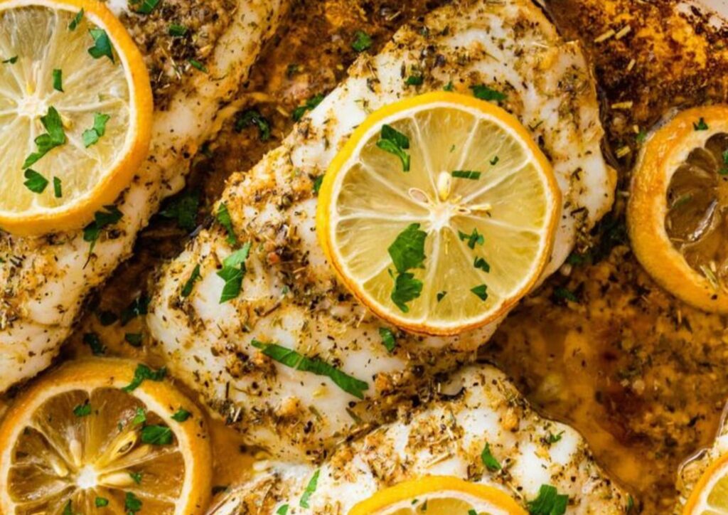 Easy baked cod with herbs for dinner