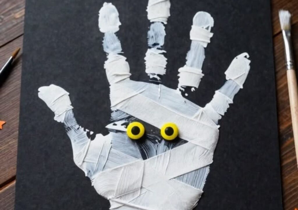 Halloween handprint craft for toddlers