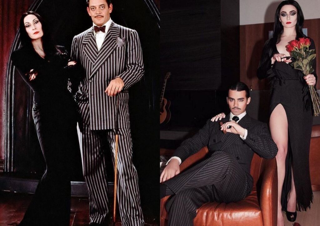 Gomez and Morticia horror couple Halloween costumes