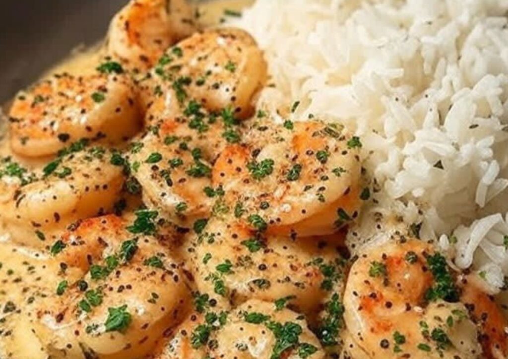 Easy shrimp garlic rice bowl for weeknight dinner