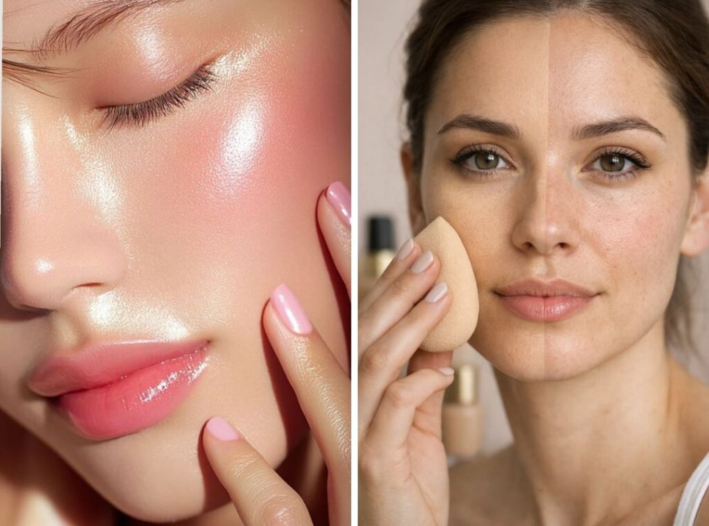 how to apply foundation without looking cakey