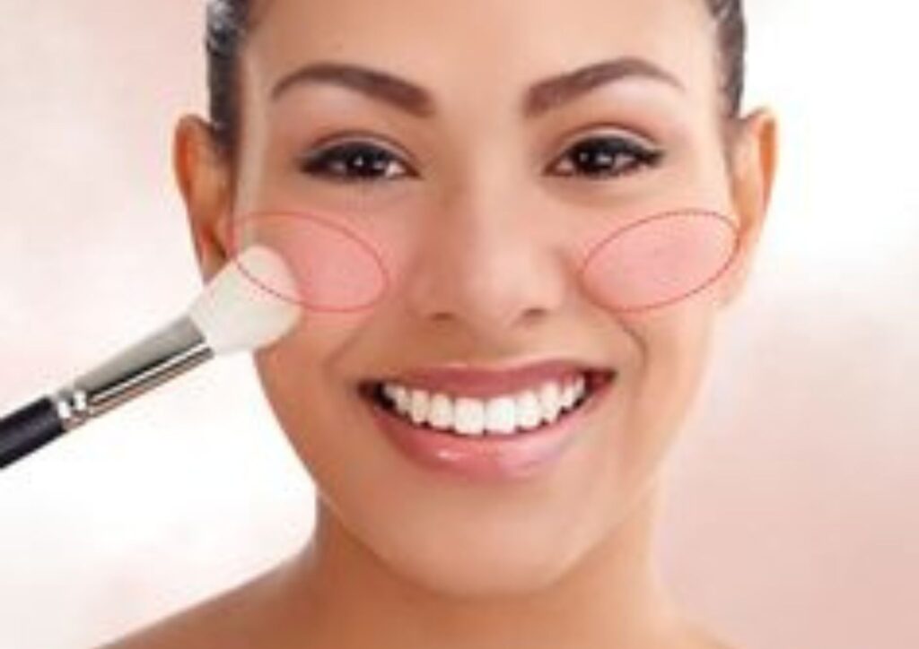 Where to put blush on a round face