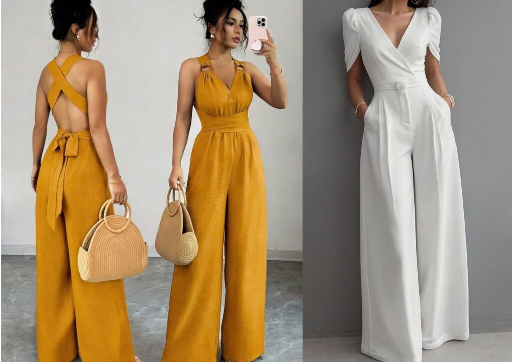 Elegant jumpsuit for a wedding guest