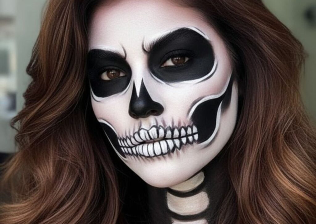 Easy skeleton Halloween makeup