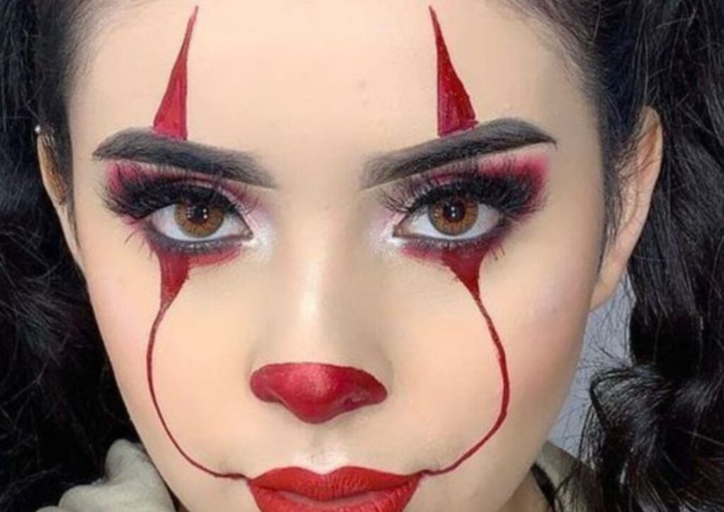 easy Halloween clown makeup look for beginners