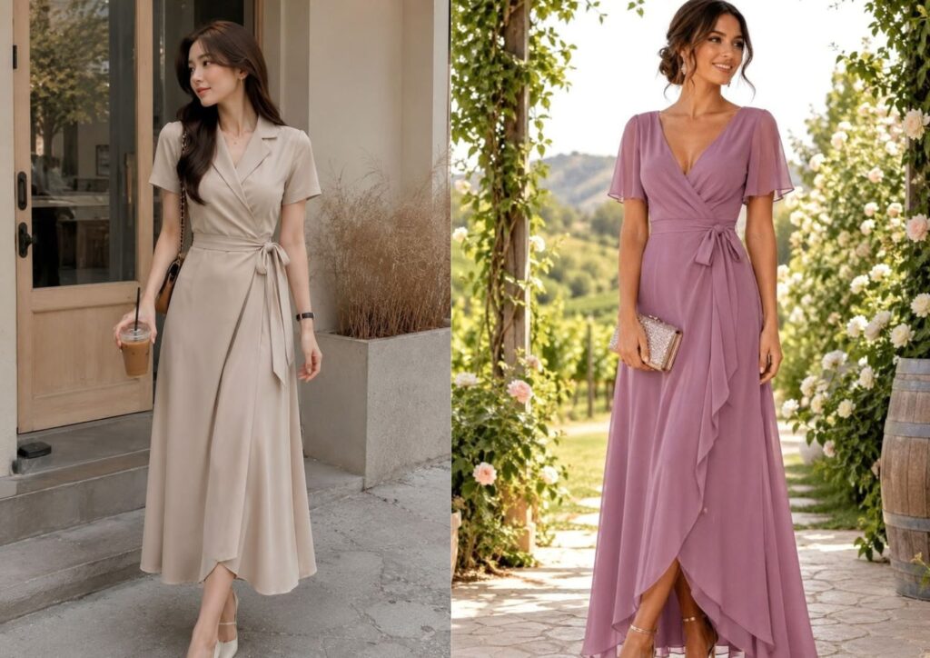 wrap dress for an elegant dinner date